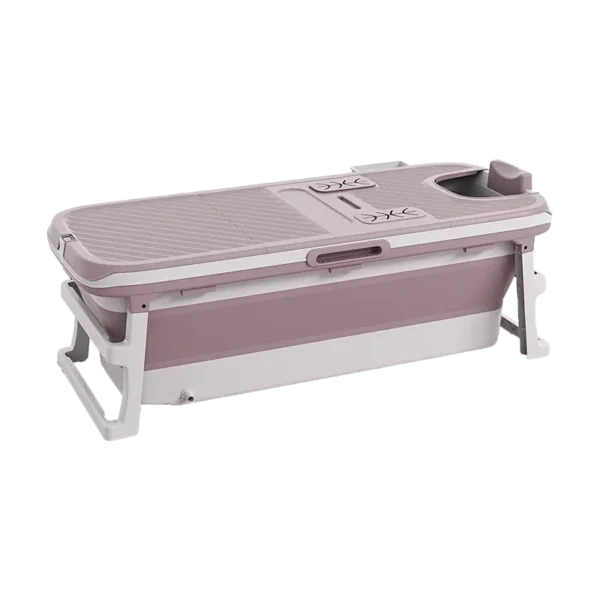 Foldbar badekar med låg i pink - 149 x 62 cm