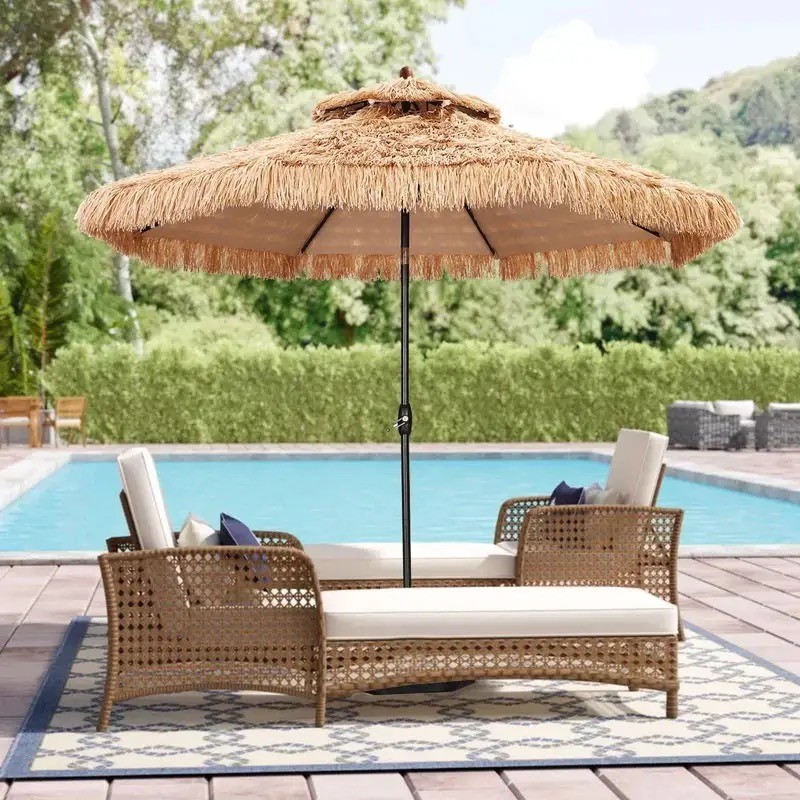 Hawaii Premium Natur Aluminium Parasol 275 cm